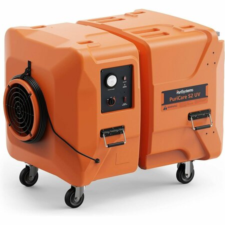 ALORAIR Purisystems PuriCare S2 UV Air Filtration System 2000 CFM, Commercial Air Scrubber with UV-C Light PuriCare S2 UV-Orange